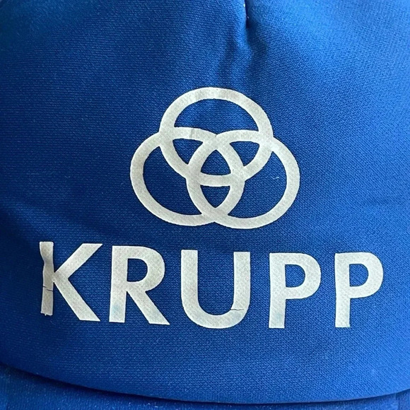 Vintage KRUPP Trucker Hat by Euro Cap — Royal Blue Mesh Snapback, Made in Taiwan - Picture 3 of 12